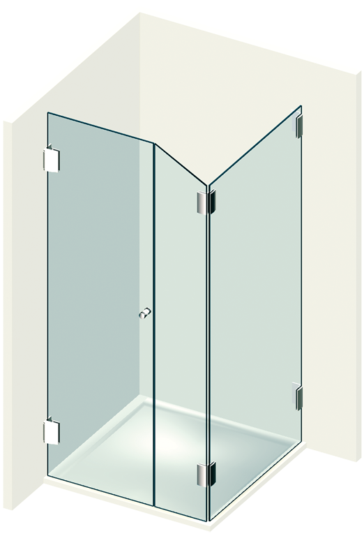 Cornershower type 203 (A) opening outwards
