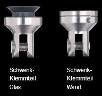 Schwenkklemmteil Wand Glas