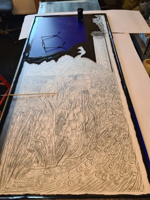 Zum Ätzen Freigelegte Scheibe.