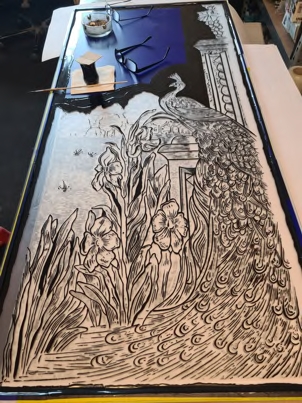 Zum Ätzen Freigelegte Scheibe.